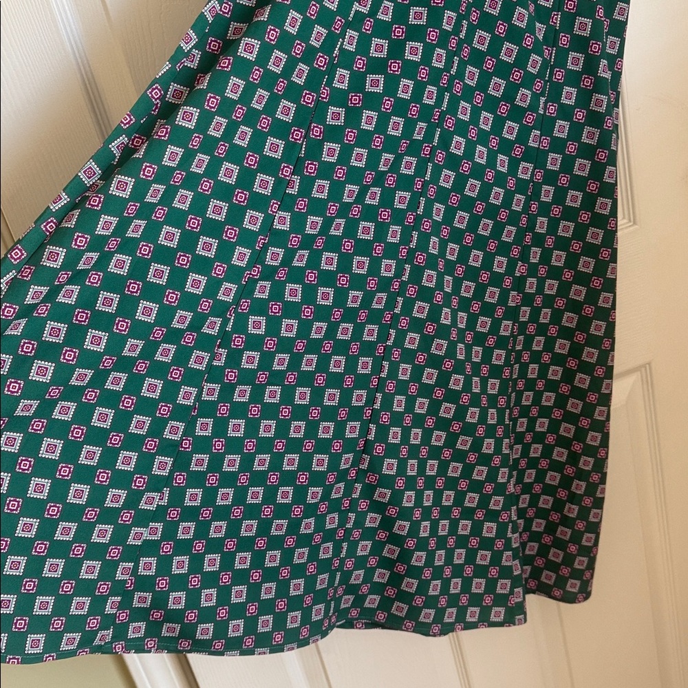 Sandro Paris Adano Square Print Crepe Midi Dress Size 2 - Picture 9 of 15
